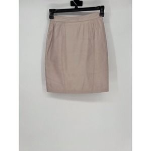 Vintage Bermans Pale Pink‎ Leather Pencil Skirt Size 8